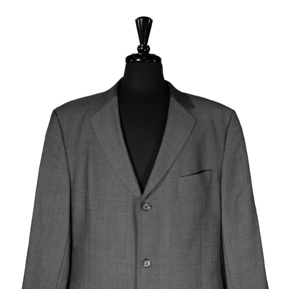 Hugo Boss Mens Blazer Gray 100% Wool 3 Button Lined Suit Jacket Sport Coat 42R - Picture 4 of 8